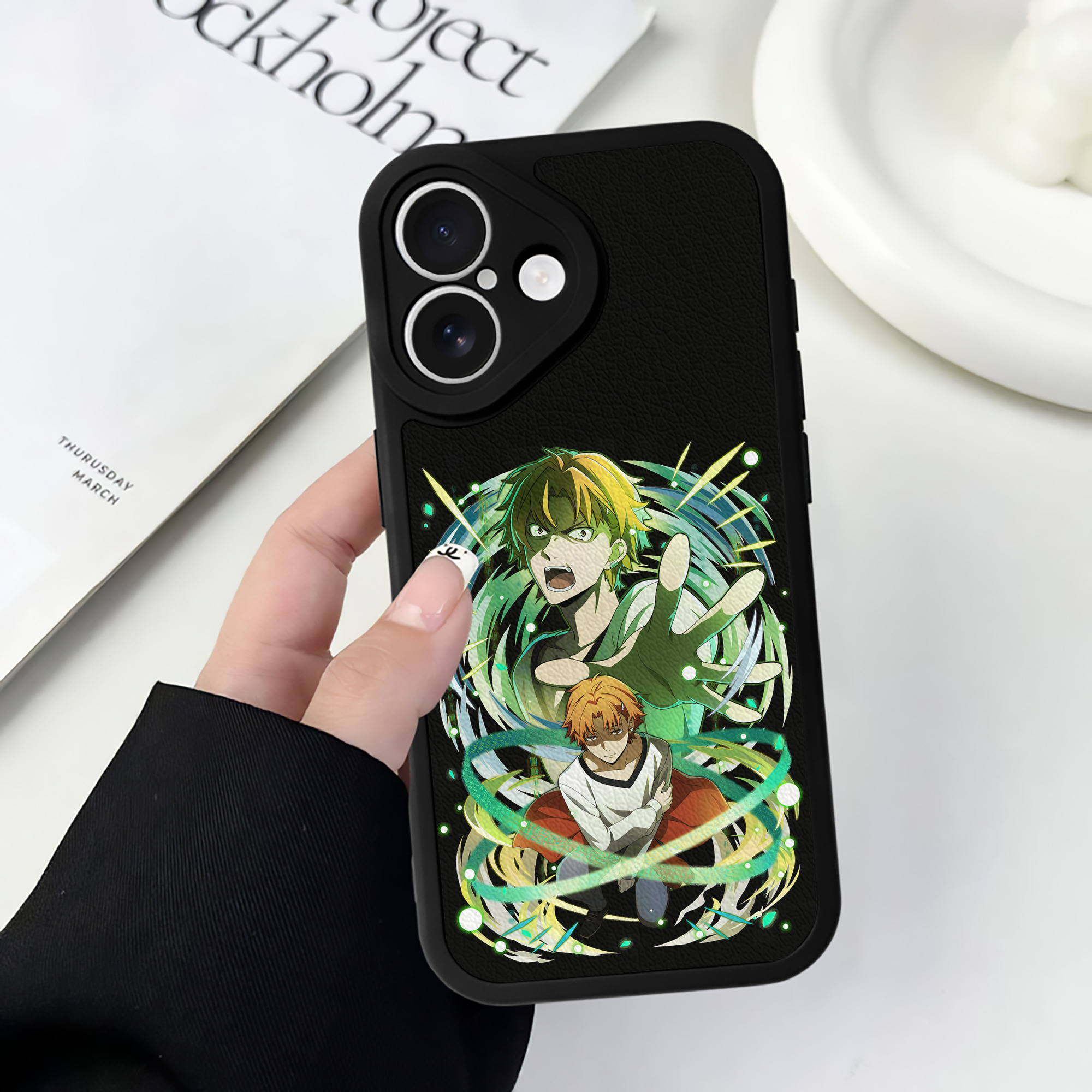 （画像用） 文豪ストレイドッグス Bungo Stray Dogs 【iPhone 16シリーズ対応】シリコンスマホケース（レザー調） 材質：シリコン